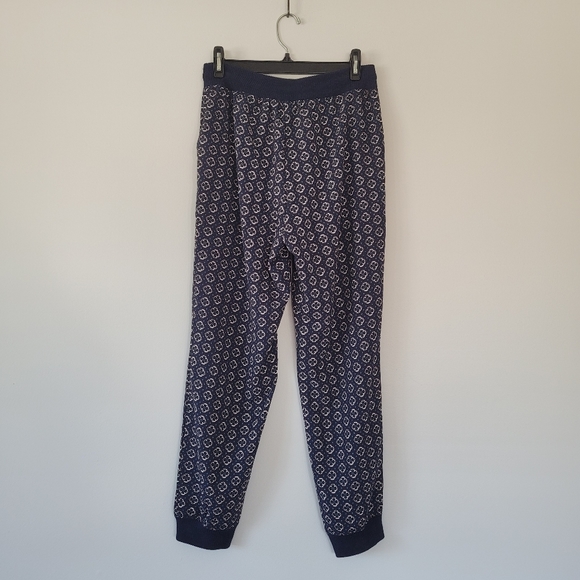 MAX STUDIO Tile Print Pattern Lightweight Blue Joggers - Picture 3 of 15